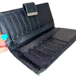 GUCCI Ssima GG Logo Leather Long Bifold Wallet